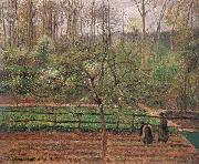 Camille Pissarro Springtime,grey weather,Eragny oil painting on canvas